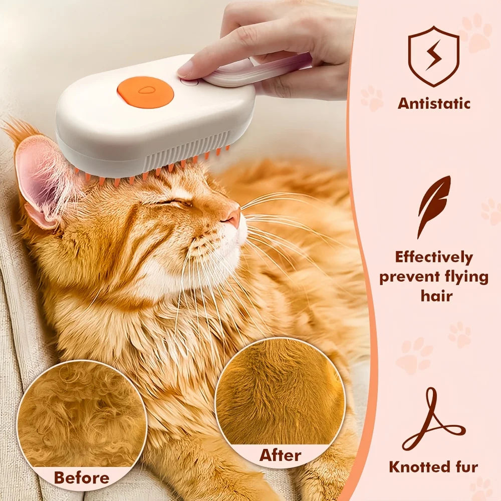 Steam Brush Cat Brush Cats Vaporizer Pet Hair Brush Remover Pets