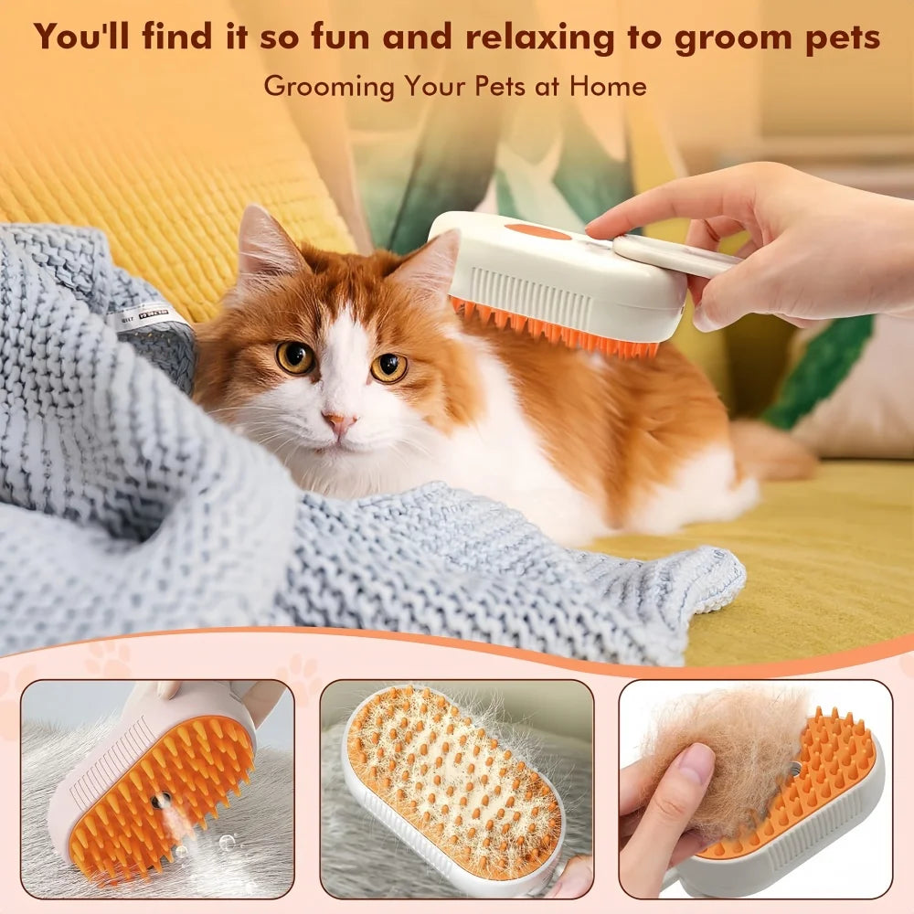 Steam Brush Cat Brush Cats Vaporizer Pet Hair Brush Remover Pets