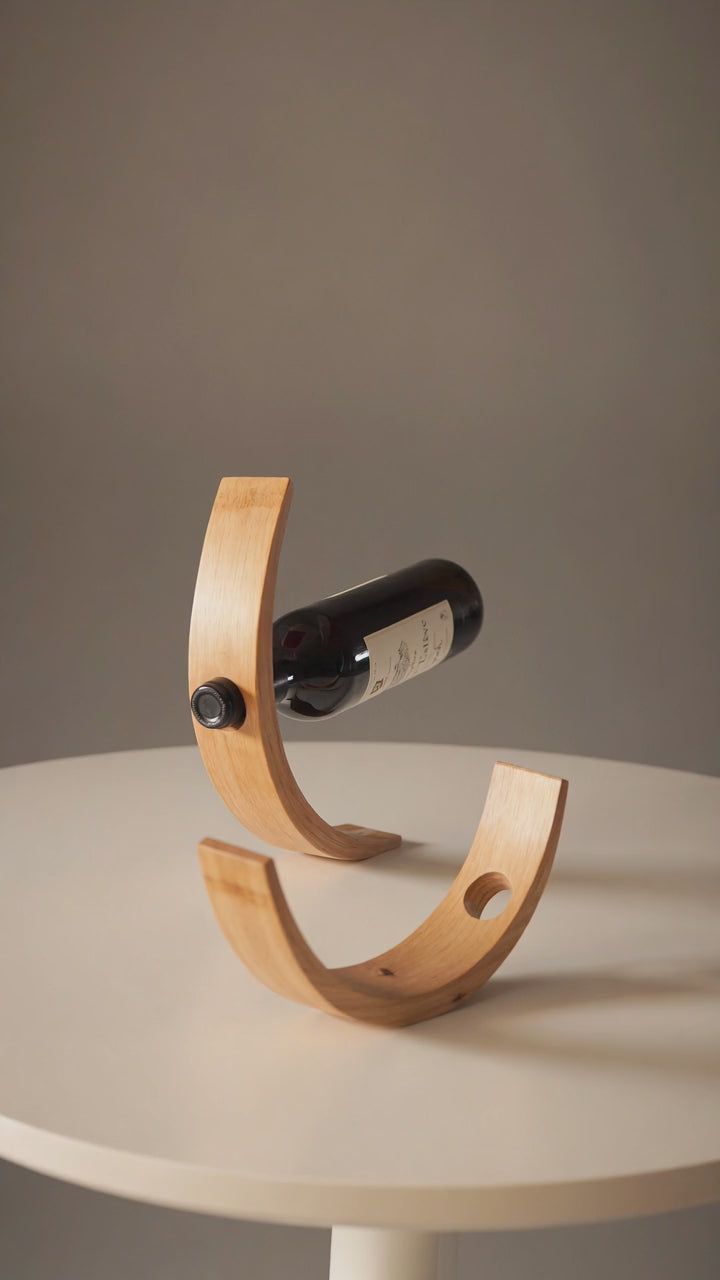 Gravity Bamboo Bottle Holder